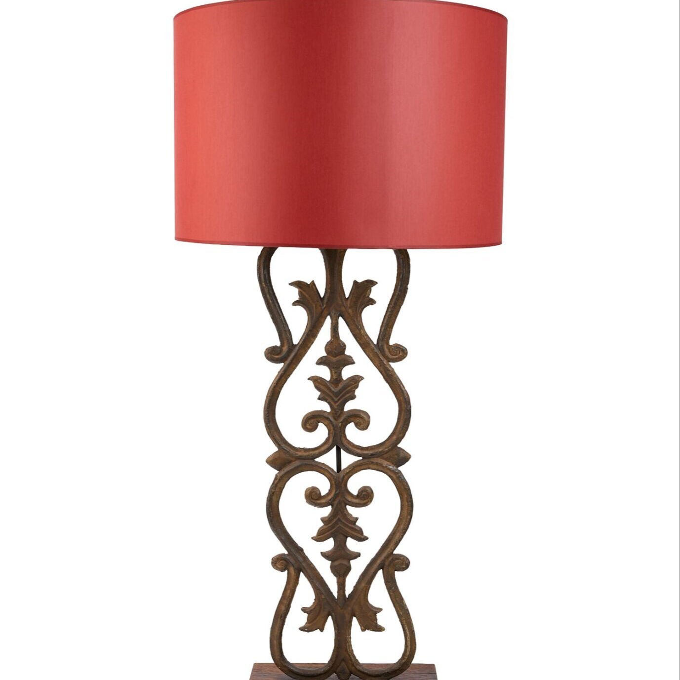 Kırmızı Şapkalı Ferforje Abajur