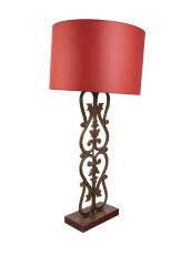 Kırmızı Şapkalı Ferforje Abajur