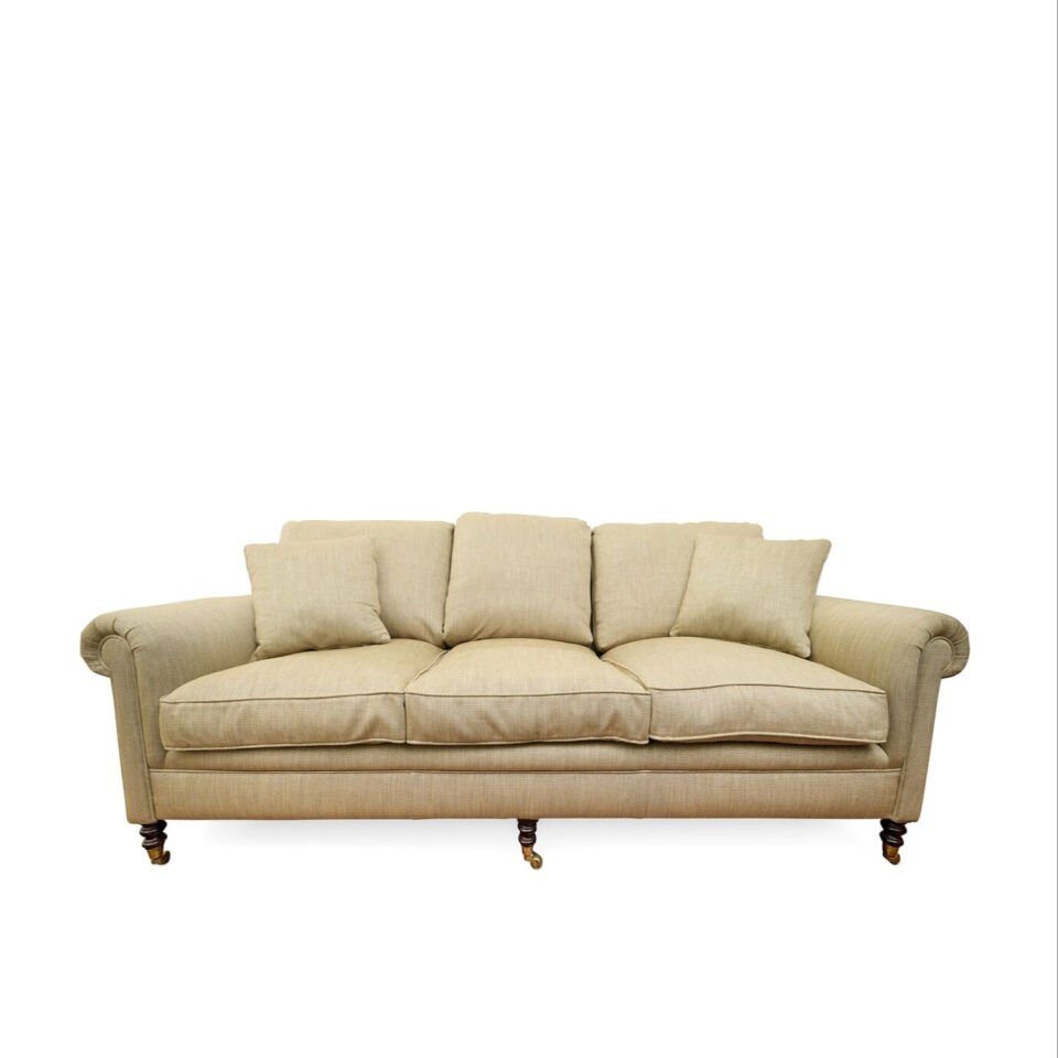 Vintage George Smith Elverdon Arm Cushion Back Stilinde Üçlü Kanape