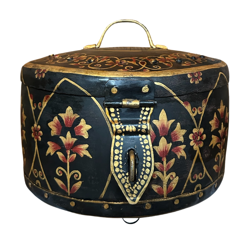 Anantaya Tasarımı Kapaklı El Boyaması Kutu Büyük Boy