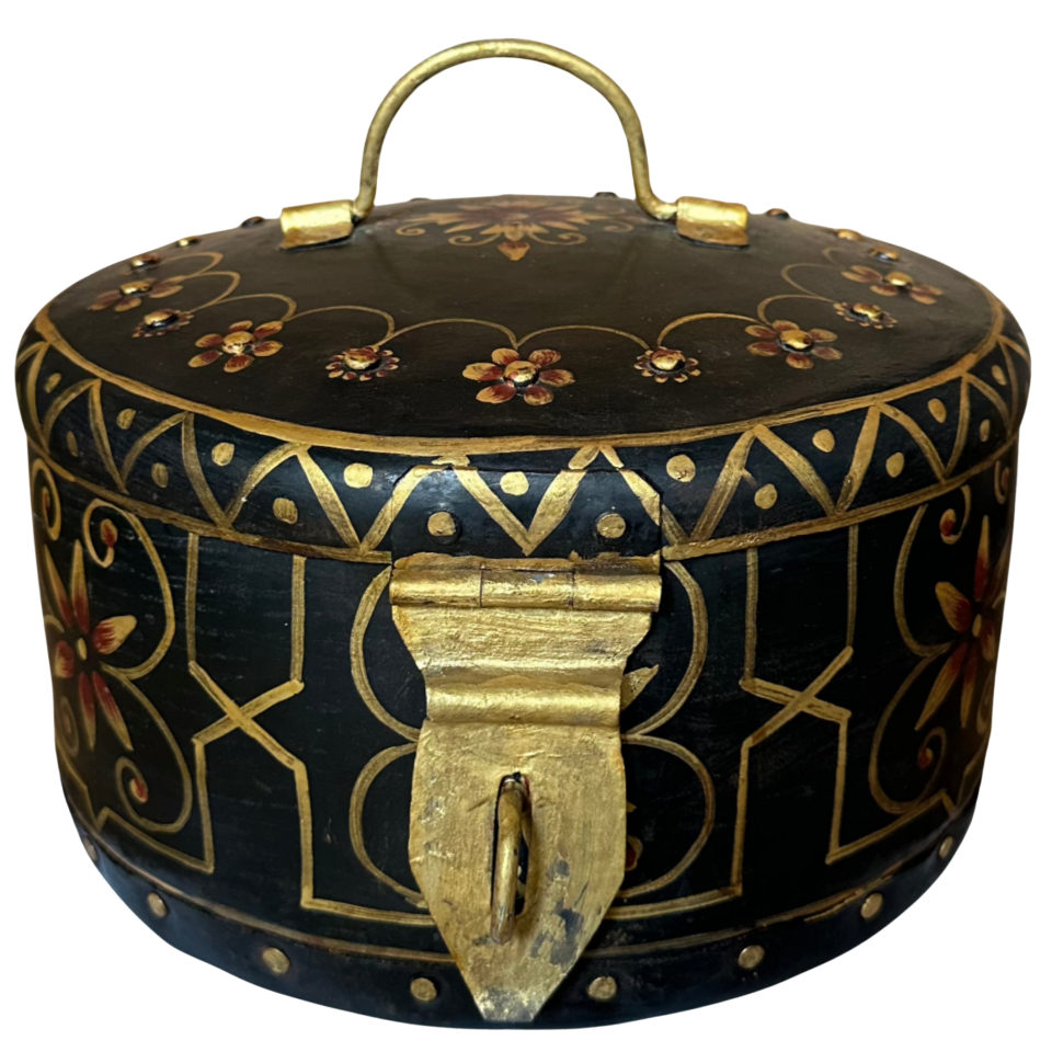 Anantaya Tasarımı Kapaklı El Boyaması Kutu Orta Boy