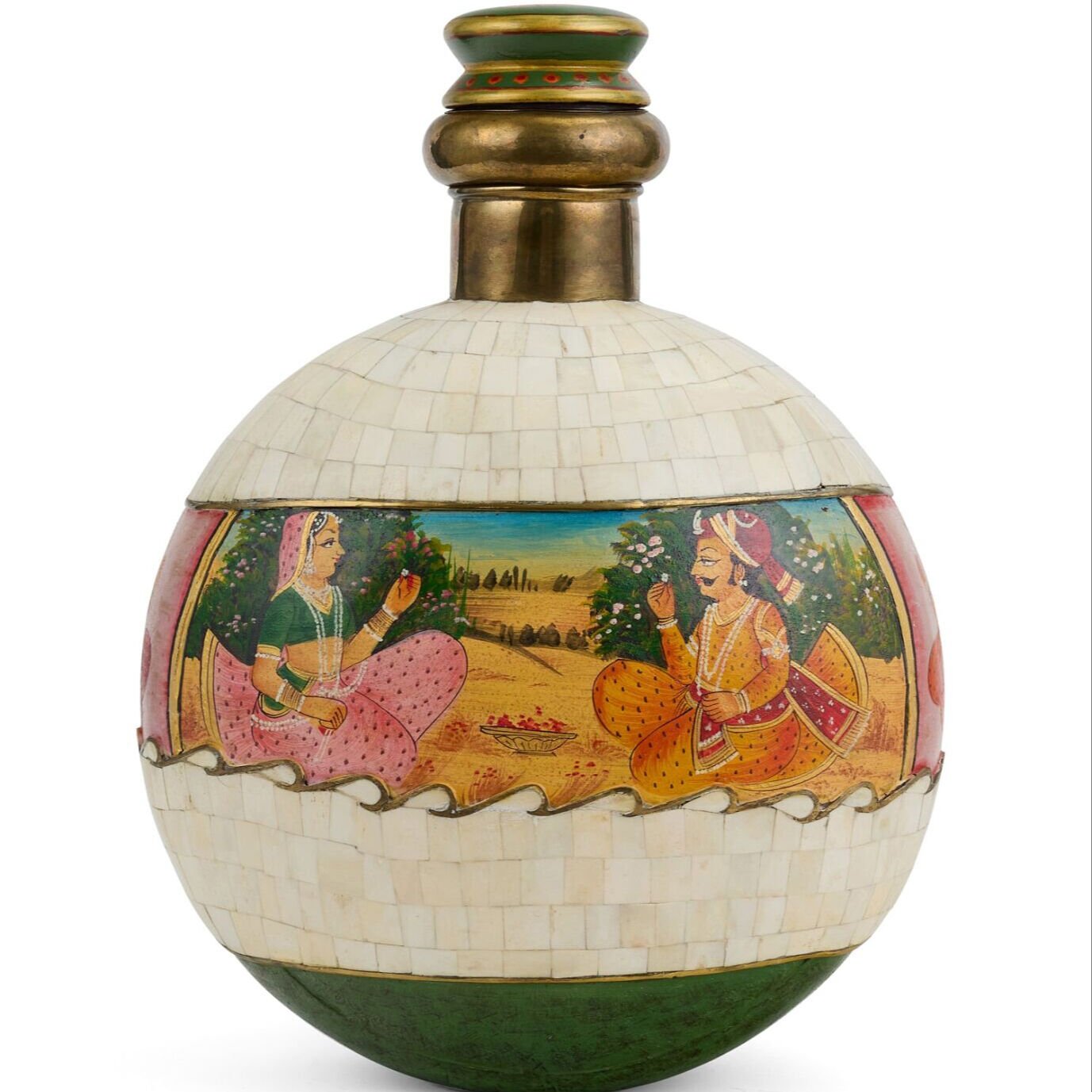 Figürlü El Boyama Kemik Şişe