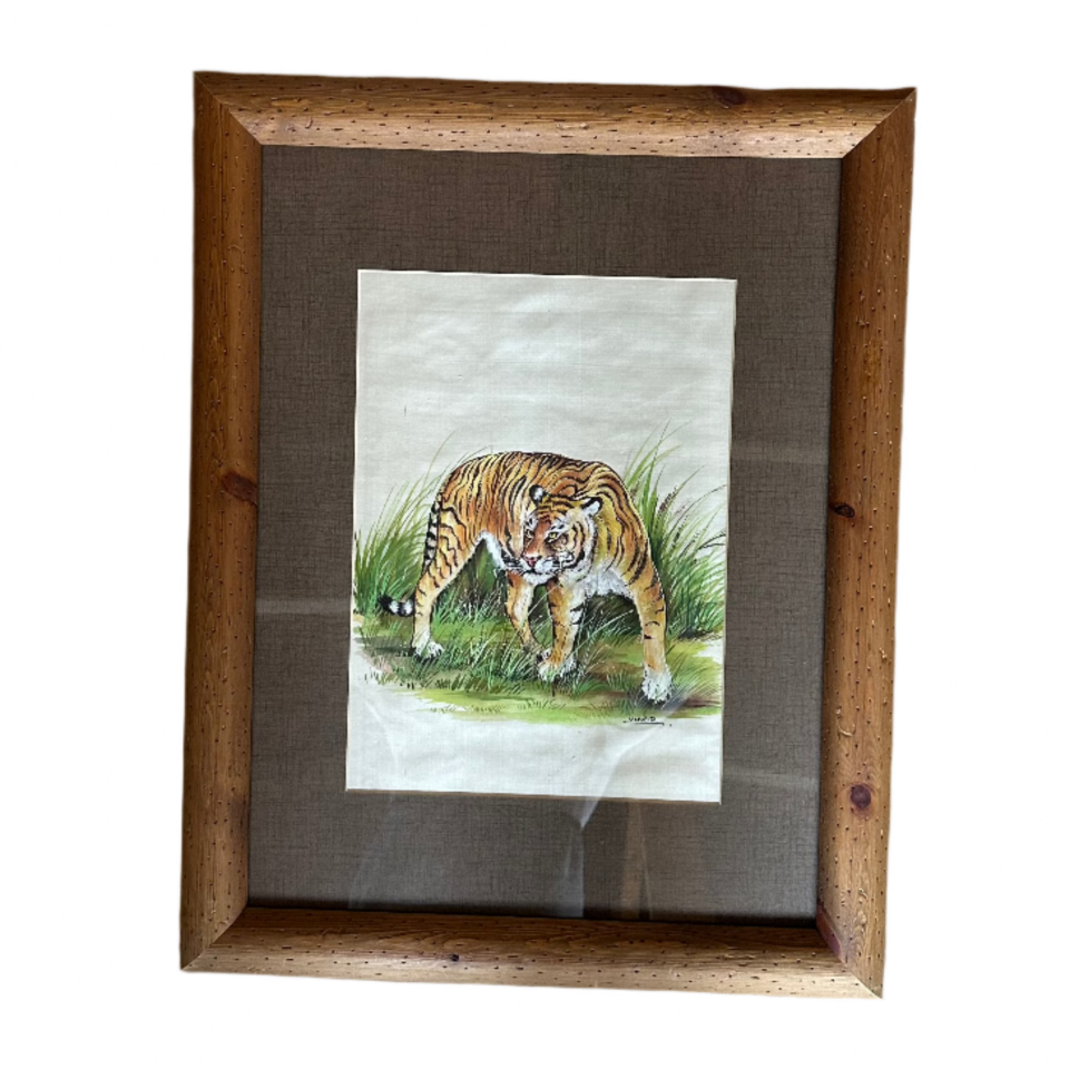 Kaplan I İpek El Boyama Resim