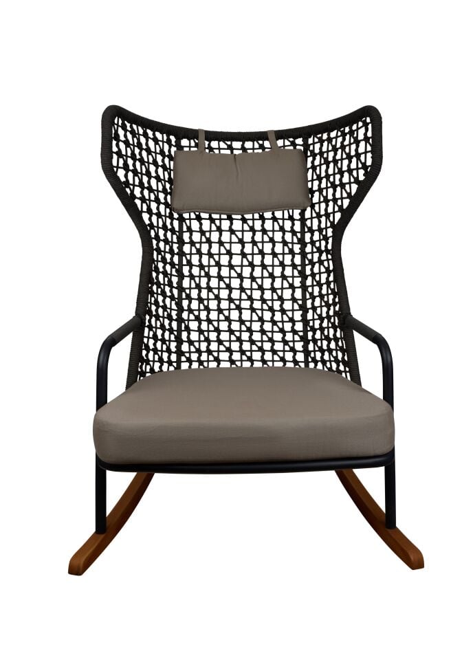 Rocking Highback Lounge Armchair With Wings