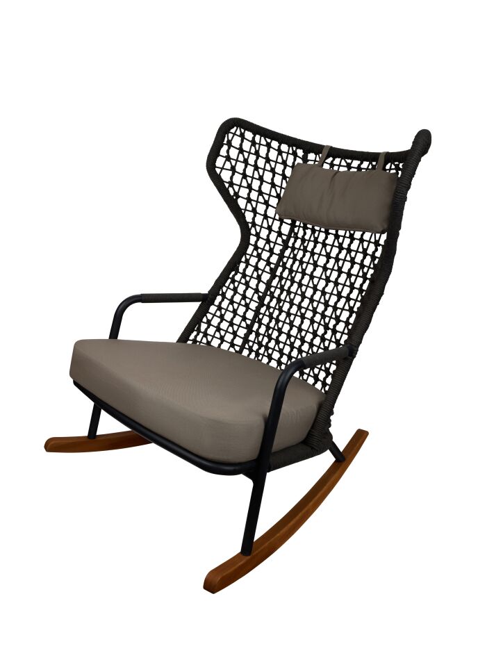 Rocking Highback Lounge Armchair With Wings