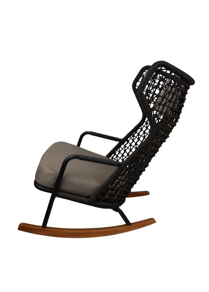 Rocking Highback Lounge Armchair With Wings