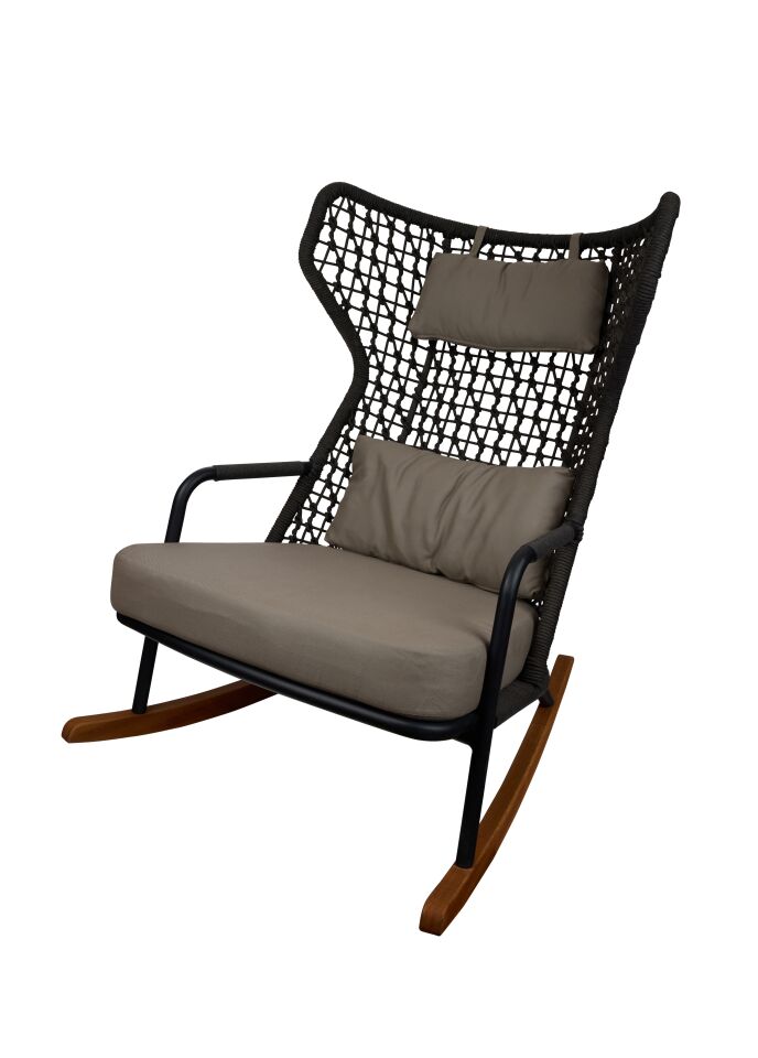 Rocking Highback Lounge Armchair With Wings
