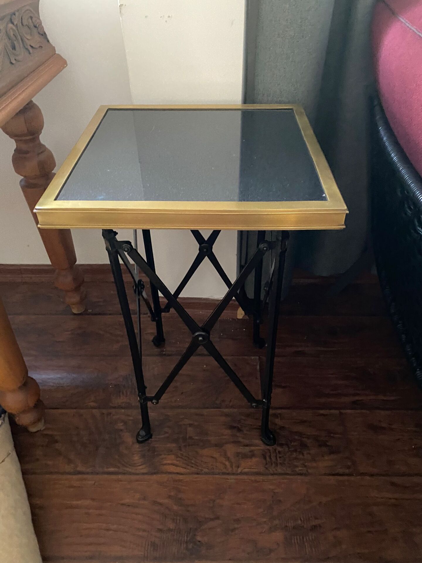 Geridon Montaigne Pirinç Granit Çift Sehpa