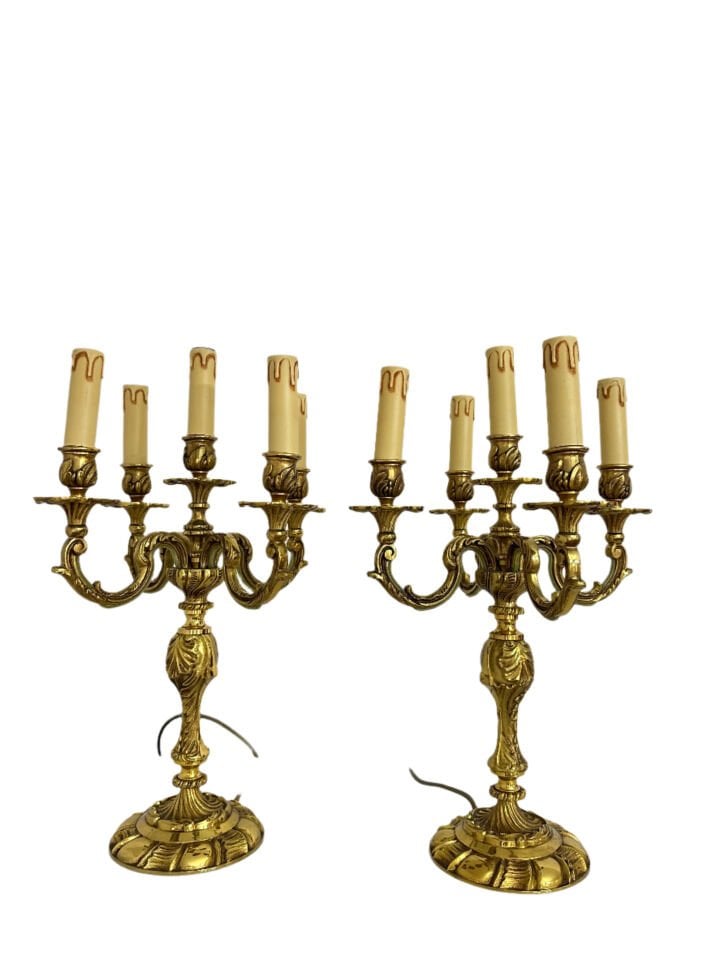 5 Kollu ikili Şamdan Abajur