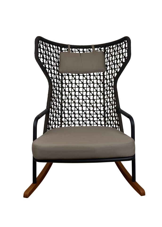 Rocking Highback Lounge Armchair With Wings