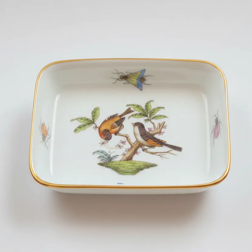 Herend Rothschild Bird Dikdörtgen Tabak