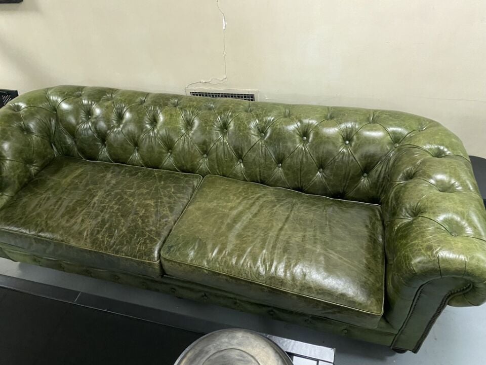 Yeşil Deri Kanepe