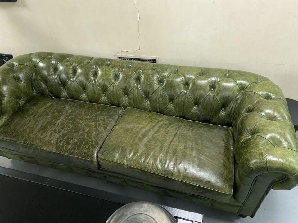 Yeşil Deri Kanepe